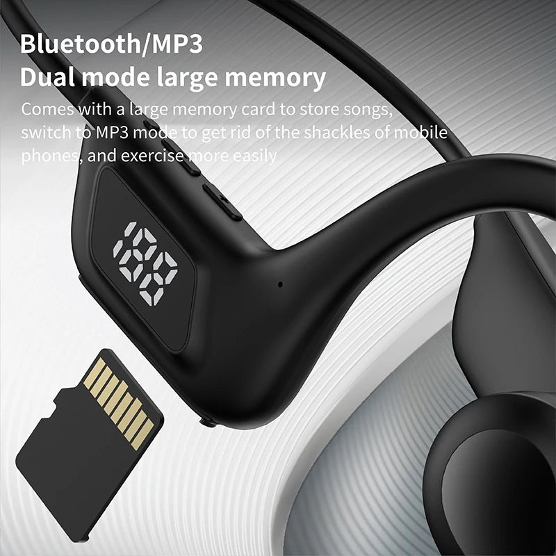 Hot X7 X8 Real Bone Conduction Sport Headphone Wireless Earphone Bluetooth-Compatible Headset Hands-free with Mic for Swimming
