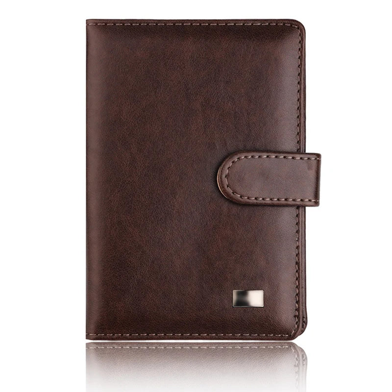 Men's Stylish Travel Passport Wallet - Multi-Function RFID Blocking Card Holder, Portable Leather Document Organizer