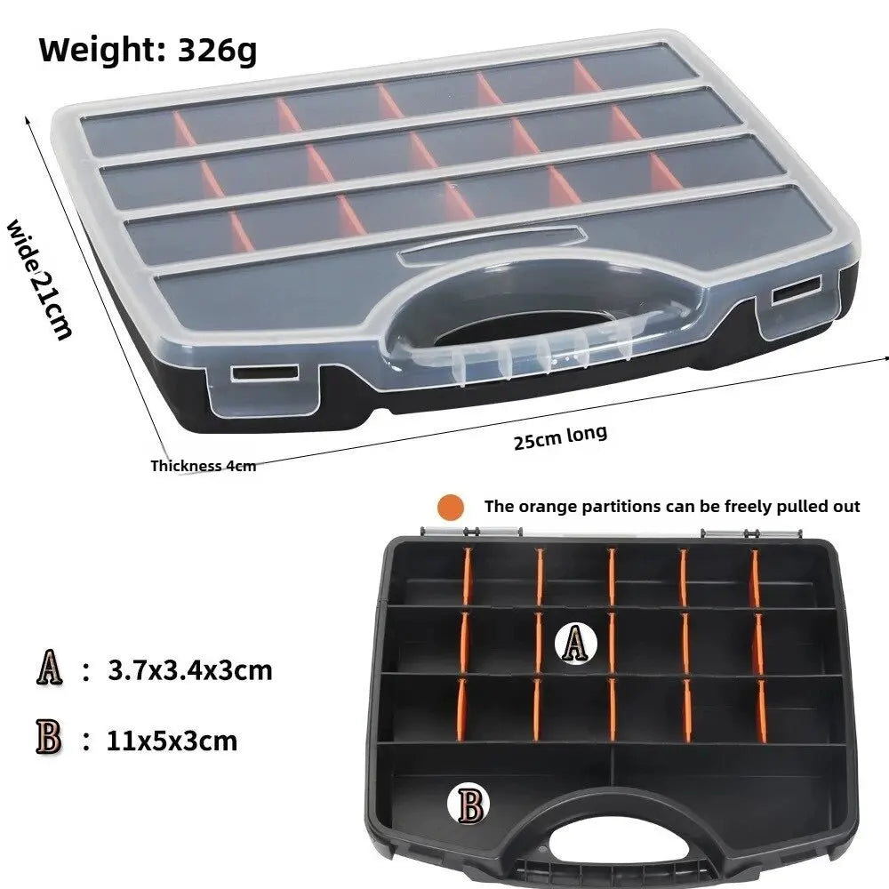 20 Grid Screw Box Container Storage Plastic Tool Organizer Box Thickened Compartment Case for Screws Drill Bits Parts Storage