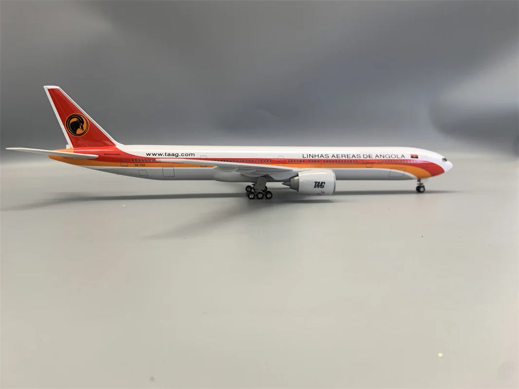 47CM scale plane B777 Angola Airlines Resin miniature airplane toy W Light Landing Gear Souvenir Plane Toy