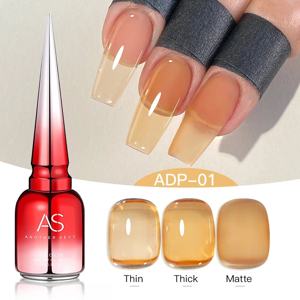 AS 15ml Translucent Amber Gel Nail Polish Brown Colour Varnish Gel Long Lasting Semi Permanent Tortoiseshell Nails Vernis