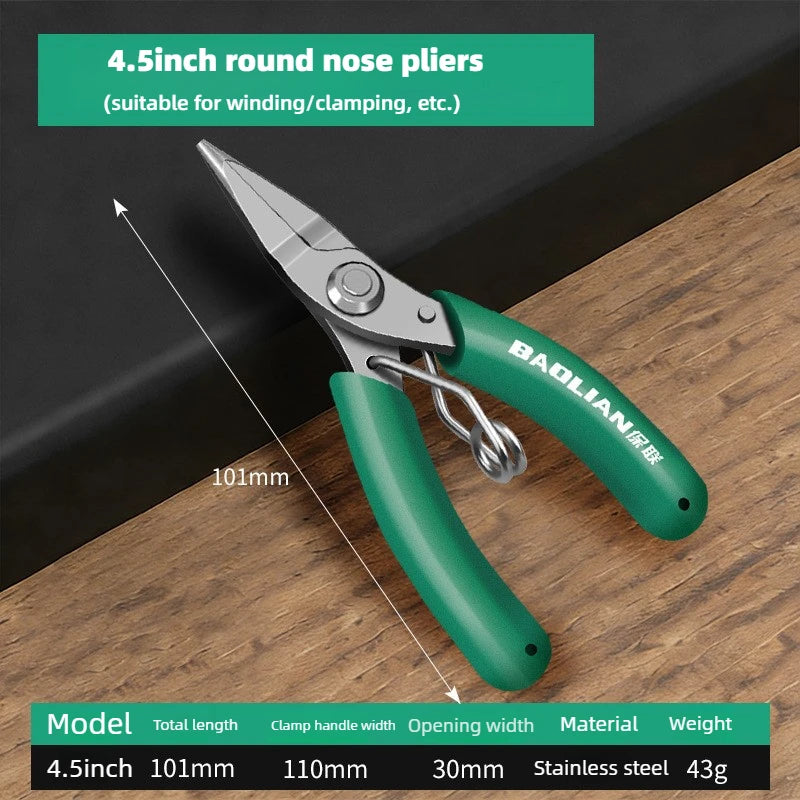 4.5 Inch Mini Handmade Pliers, Household Industrial Grade Multifunctional DIY Mini Wire Pliers, Electrician Mini Tiger Pliers