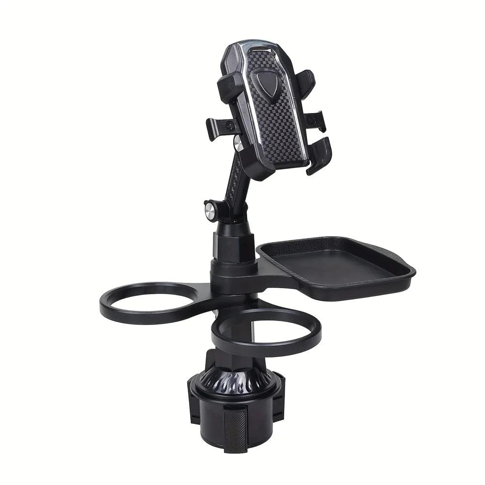 For Universal New 3 in 1 Detachable Car Cup Holder Tray Expandable Food Table 360 Rotating Design Sturdy Base Long Road Trips