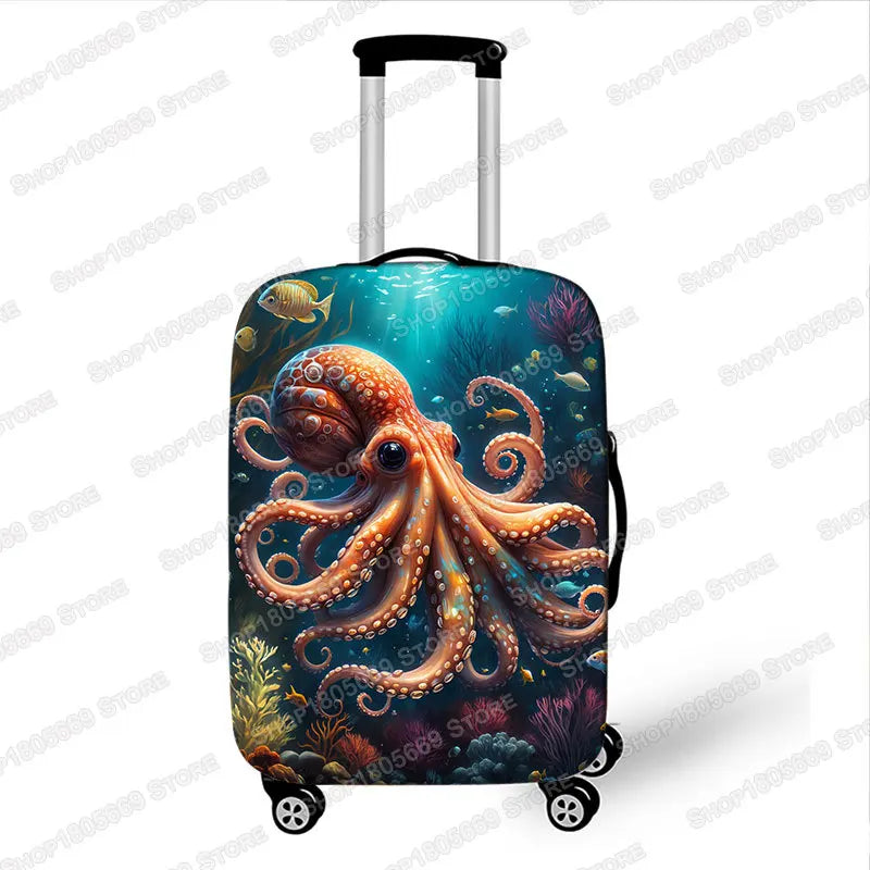 18-32 Inch Dolphin / Turtle / Octopus/ Starfish Pattern Luggage Cover Ocean Animal Suitcase Protective Covers Travel Accessories