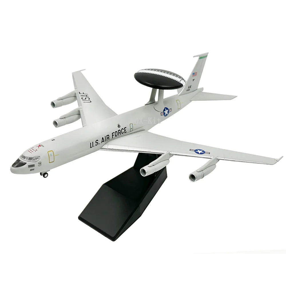 1/200 Scale E3 Airplane Diecast Finished Static Plane Model E-3 Sentry AWACS Early Warning Aircraft  Metal Collection Gift