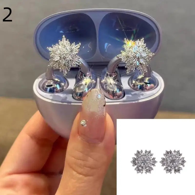 (.) 1Pair DIY Headphone Diameter Buckle Zircon Decorative Headphone Decoration Clip Removable Easy To Install Earbud Accessories
