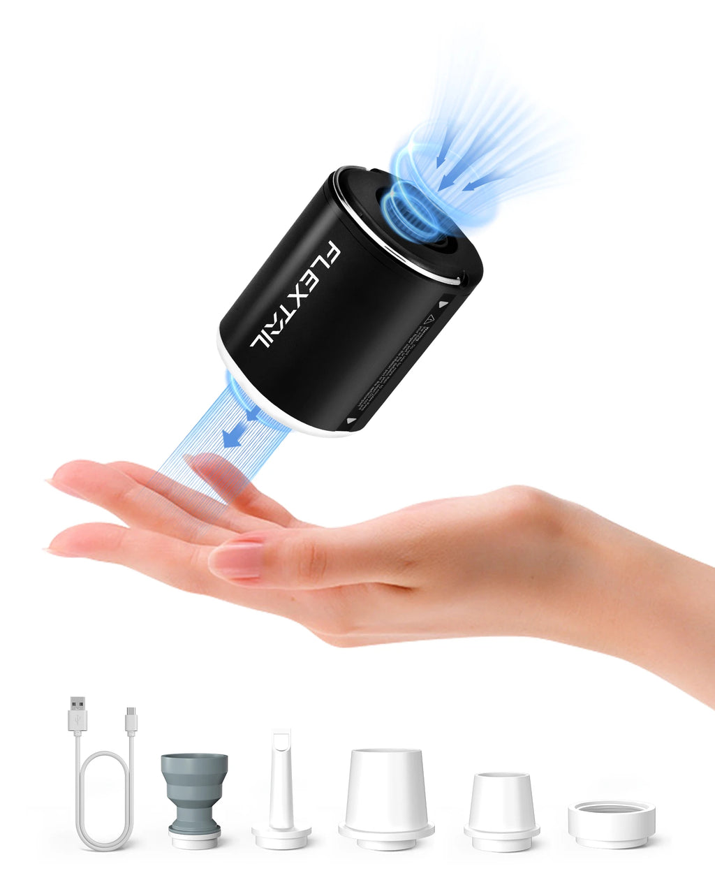 FLEXTAIL TINY PUMP 2 / 2X - 4kPa Electric Air Pump, Portable Camping Pump for Air Beds Sleeping Pads Pool Floats Vacuum Bags