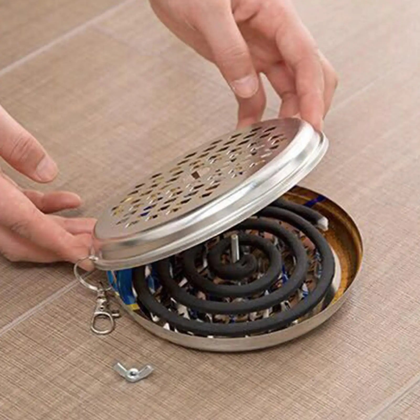 Outdoor Mosquito Coil Holder Portable Fishing Camping Hanging Mosquito Coil Plate Insect Repellent Diffuser Incense Burner Box