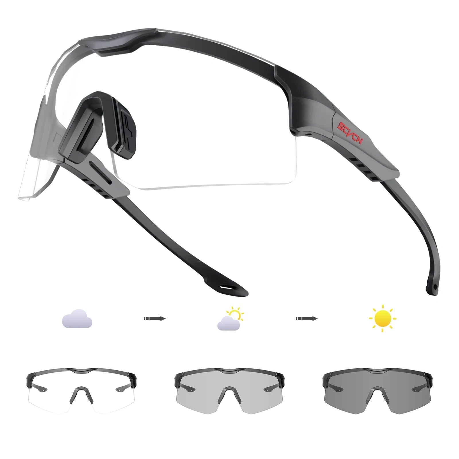 SCVCN Sports Sunglasses Cycling Glasses MTB Riding Speed Skating UV400 Fishing Goggles Man Woman Bike Bicycle Hiking Eyewear