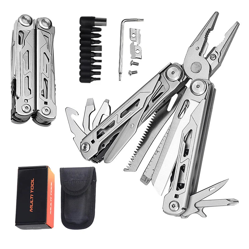Multi-purpose Outdoor Folding Pliers Stainless Steel Folding For Outdoor Camping Bottle Opener Mobile Phone Repair Hand Tool