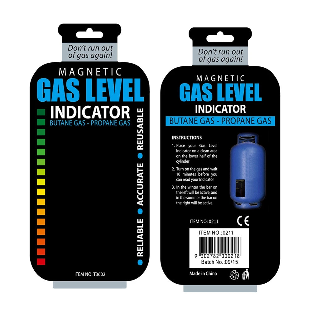 A76I-Magnetic Gas Cylinder Tool Gas Level Indicator Propane Butane LPG Fuel Gauge Caravan Bottle Temperature Measuring