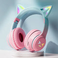 GRB Glow Gaming Headset Gamer Stereo Bass Cat Ear Wireless Earpods Bluetooth Earphones TYPE-C Cable Headphones Blutooth Handfree