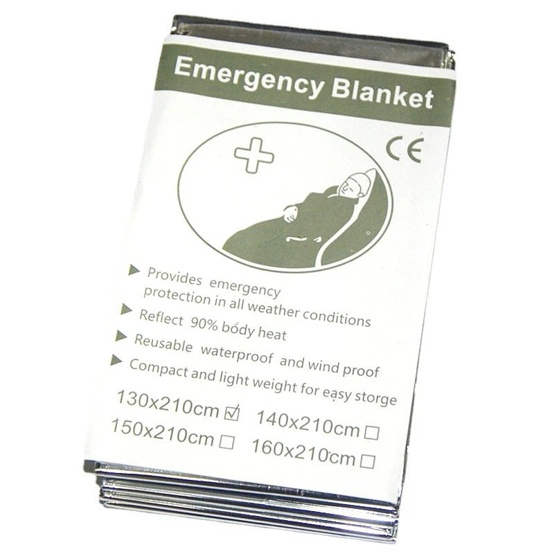 Outdoor Emergency Gold-Sliver Survival Blanket Waterproof First Aid Rescue Curtain Foil Thermal Military Blanket130X210Cm
