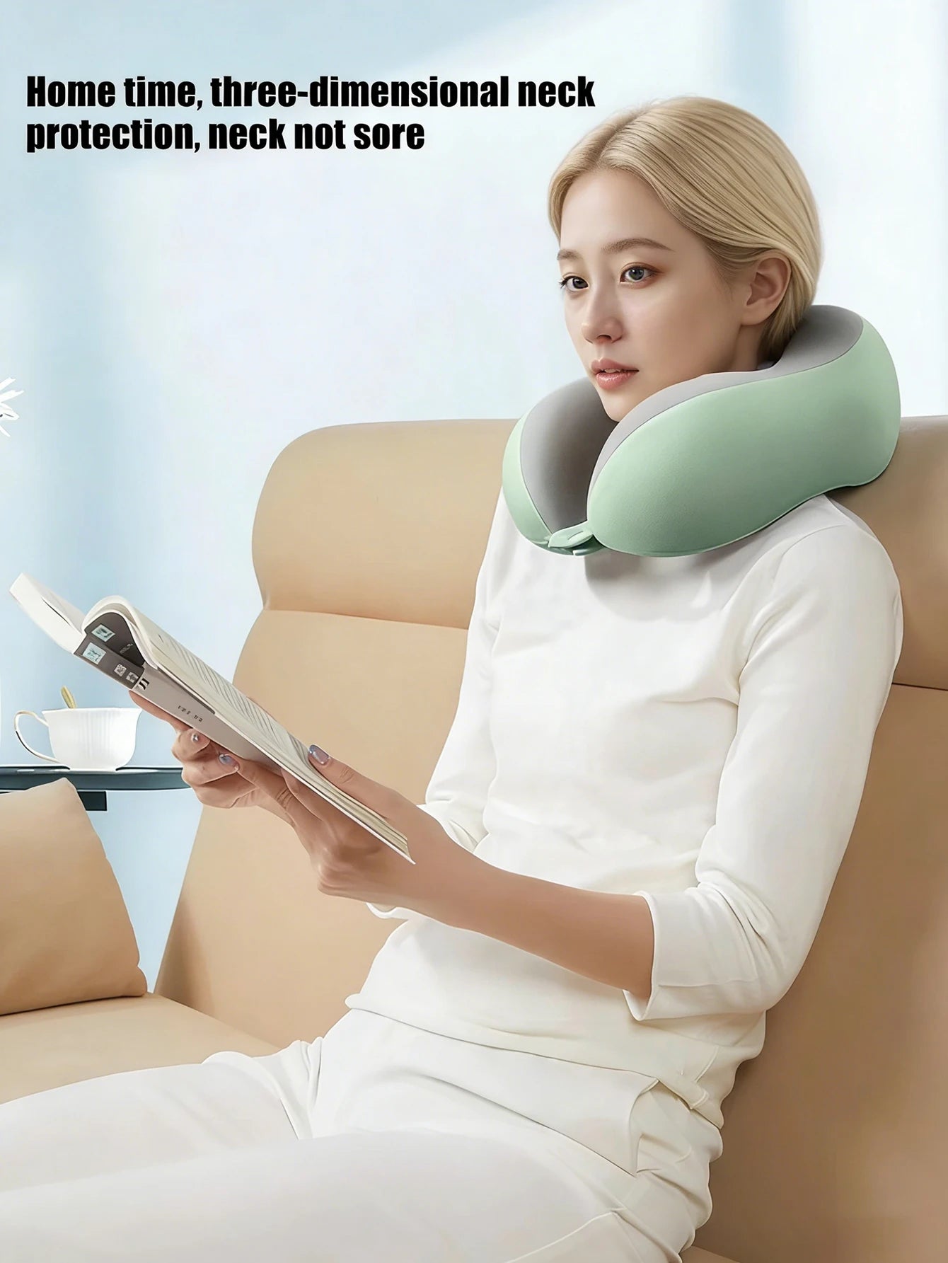 U-shaped memory cotton neck pillow, portable travel nap pillow, office nap artifact, detachable washable pillowcase, neck suppor