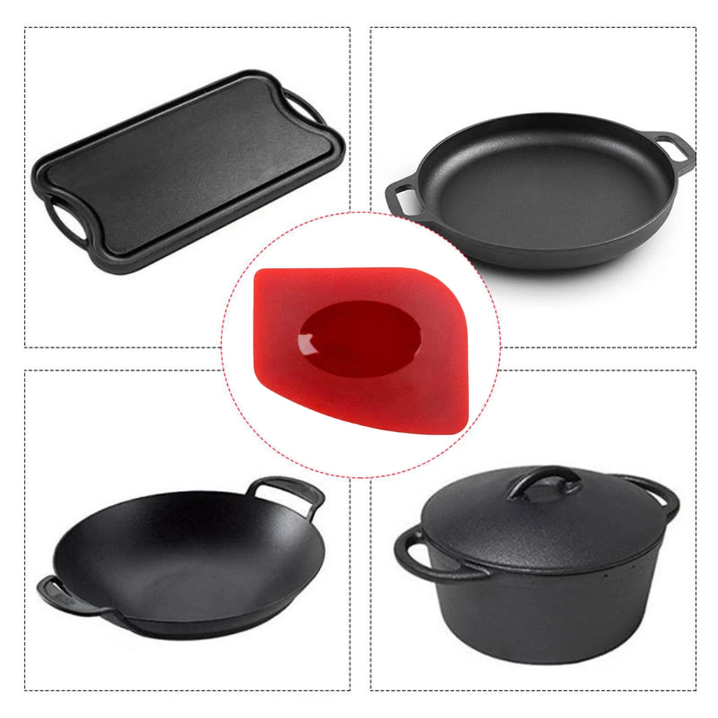 2pcs Grill Pan Scrapers Cast Iron Skillets Frying Pan Cleaners Cookware Grill Pan Cleaner Scraper Oil Stain Cleaning Tool