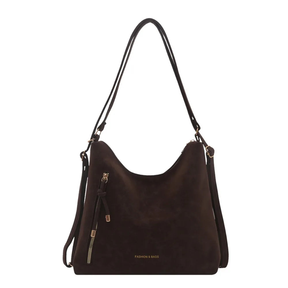 Portable Solid Color WomenTote Bag PU Leather Large Capacity Single Shoulder Bag Minimalist Lightweight Backpack Travel
