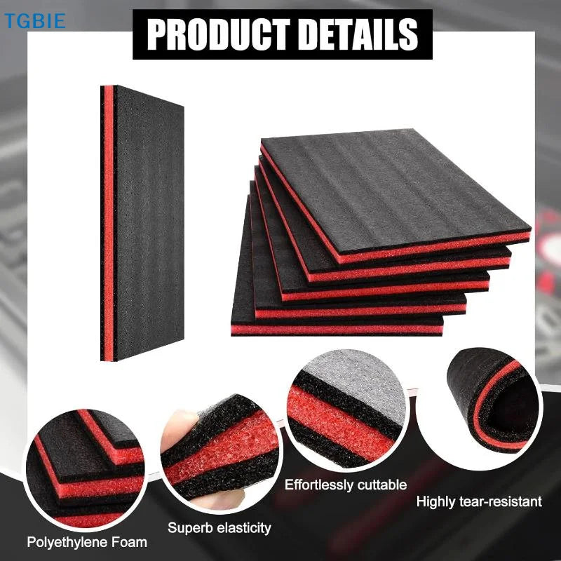 【T】3pcs Tool Box Foam Polyethylene Tool Foam Inserts CasesEPE Foam For Organizer Cases Drawer LinerCamera Toolbox Storage Shadow