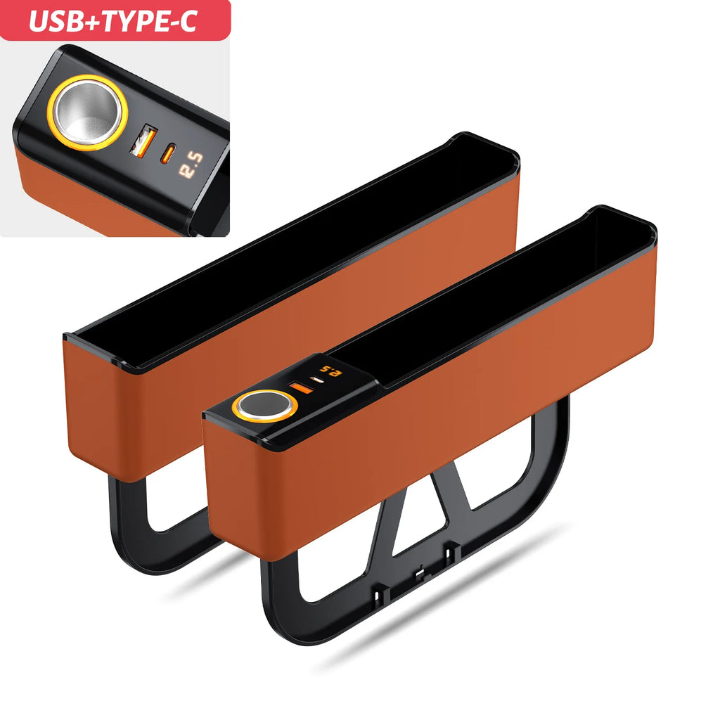 Car Seat Gap Filler Organizer 52W Charging Car Organizer Storage Box Base Removable Seat Gap Filler for Car Organizer Front Seat