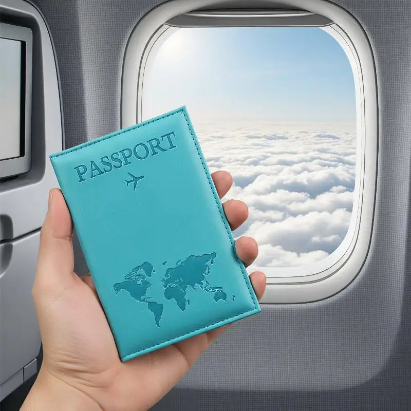 PU Leather Passport Cover Durable Portable Travel Document Holder for Men Women Summer Vacation 1PC