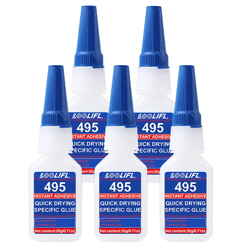 1-5pcs, LOOLIFL, 20g upgraded version 495, super glue, industrial strength, metal strong adhesive, transparent, stable,