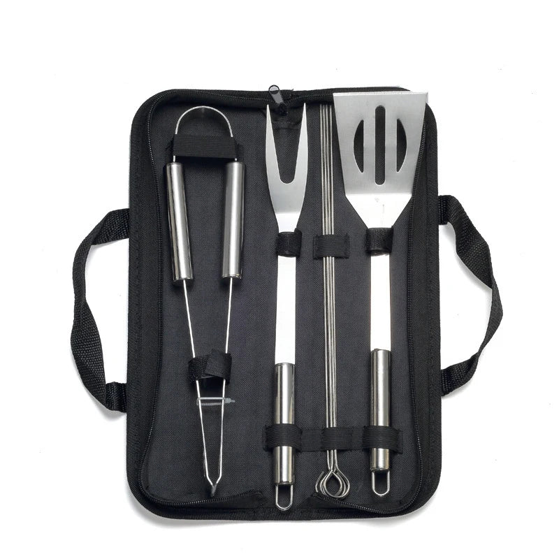 LMETJMA BBQ Grill Accessories Set Stainless Steel BBQ Utensil Kit with Case Portable Practical Grill Tools Utensils Kit