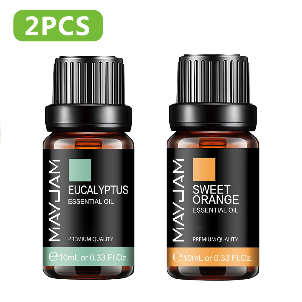 MAYJAM 2PCS Natural Plant Essential Oils Lavender Jasmine Eucalyptus Vanilla Fragrance Oil for Humidifier Diffuser