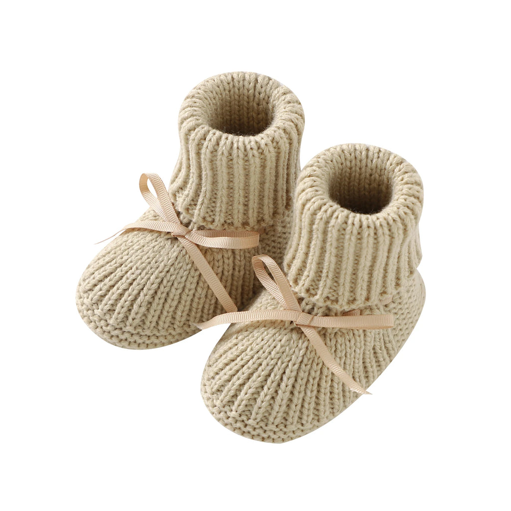 Baby First Walkers Breathable Anti-slip Knitted Newborn Infant Boys Girls Solid Booties Prewalkers 0-18m Toddler Unisex Footwear