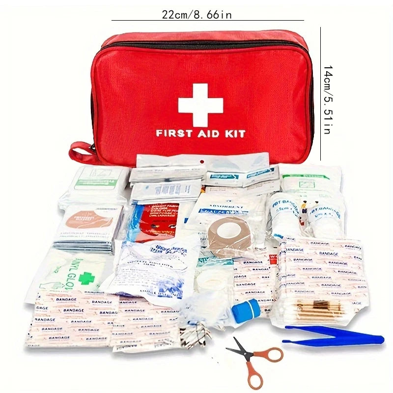 Family Car Travel First Aid Kit 198 Pieces First Aid Kit for Home, Car, Travel, Business, Survival, Office, Camping, Hiking, Boa