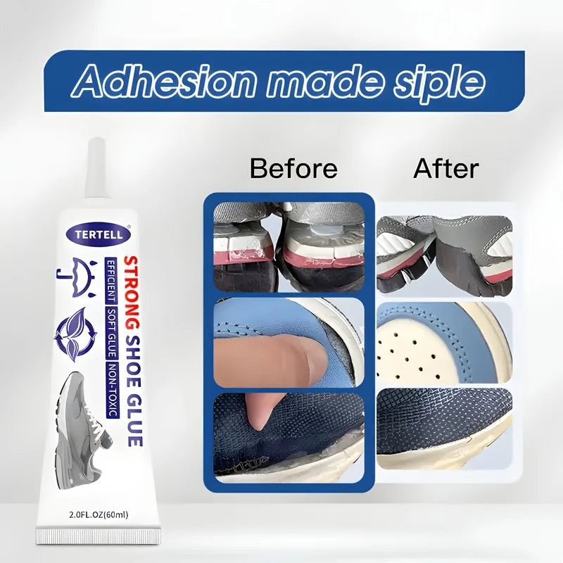 60ml Professional Shoe Adhesive Glue Fast Drying Waterproof Strong Bond for Leather Rubber Sneakers Boots - Instant Repair