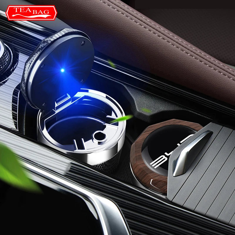 Car Ashtray For BYD Atto 3 Song Tang Led Cars Cup Holder Accessories Auto Ashtray Cigarette Holder Box Interior Auto Accessories