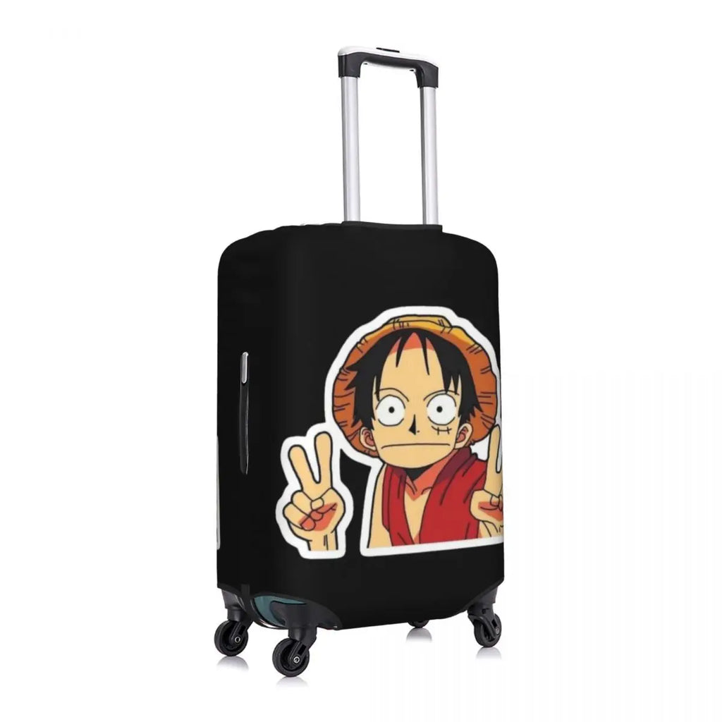 The Cheerful Pirate Flashing Victory Signs Suitcase Cover Flight Anime One Piece Elastic Luggage Case Cruise Trip Protection
