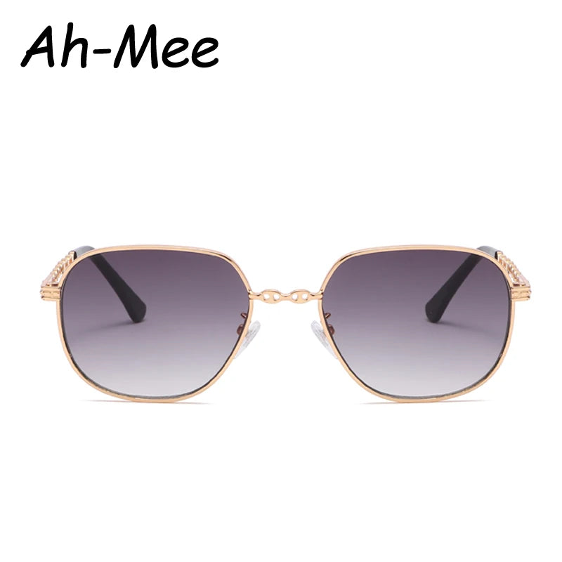 Hiking New Women Square Anti Light Glasses Vintage Alloy Frames Gradient Sun Glasses Retro Punk Metal Shades Oculos De Sol