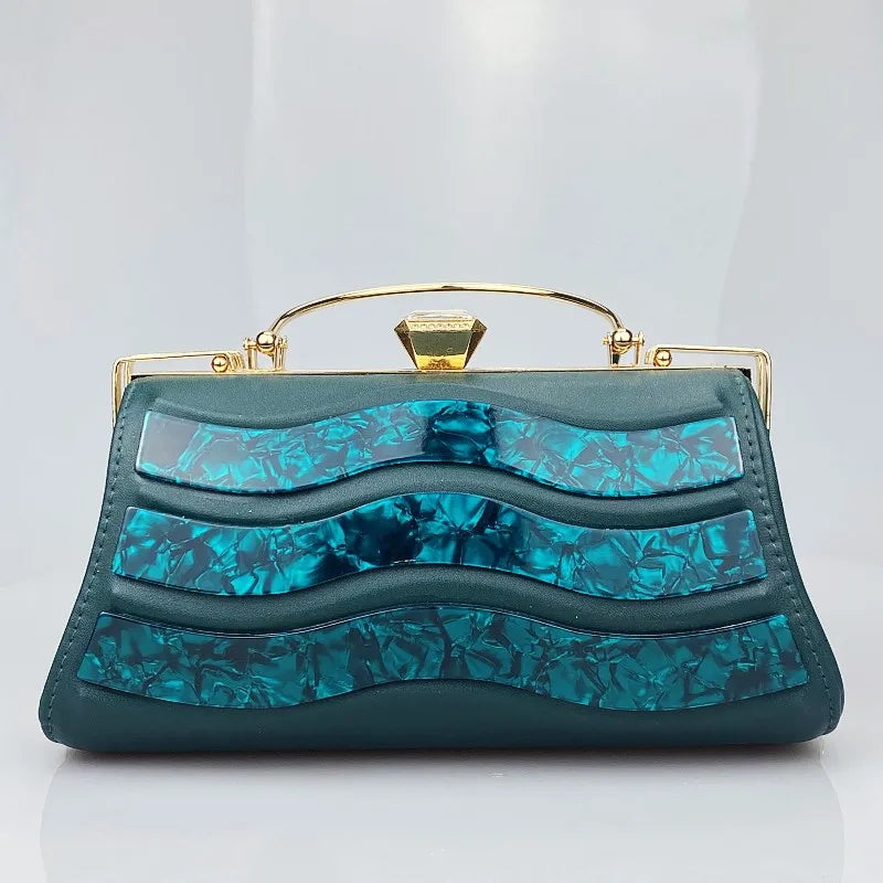 Designer Wallet Fashion Acrylic Evening Bag Women's Multi color Patch Handbag Geometry Celebrity Dress Evening Party Handbag