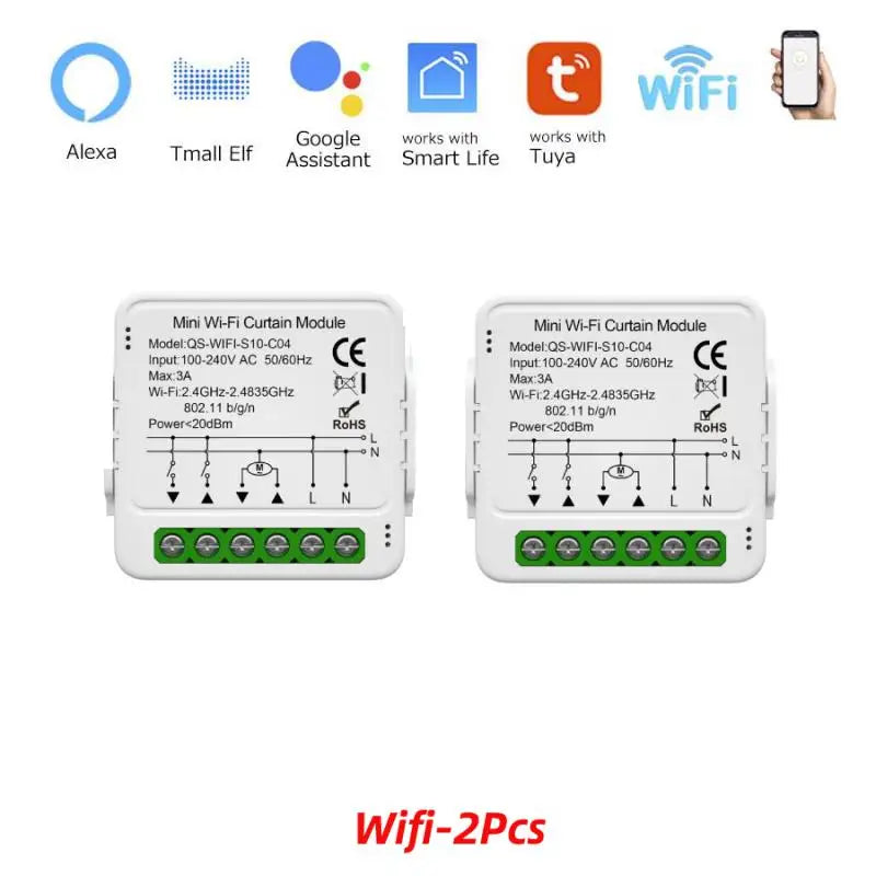 Tuya Mini WiFi Zigbee Curtain Switch For Roller Shutter Electric Motor Smartlife Control Remotely Works With Alexa Google Home