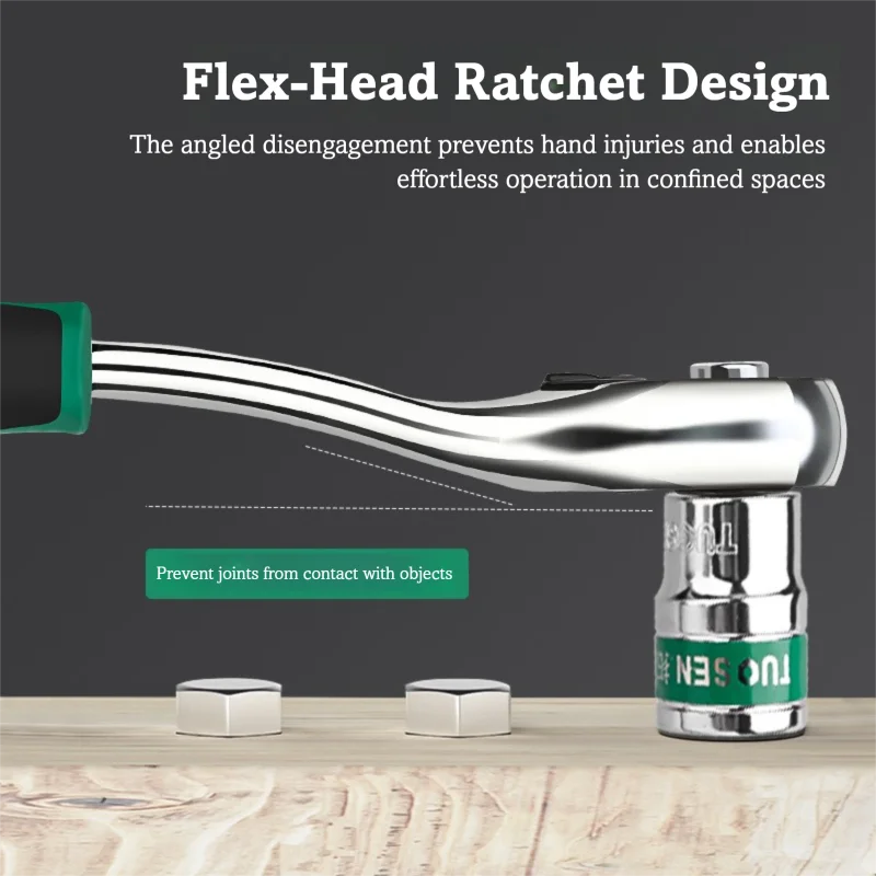 72-Tooth Quick Release Ratchet Wrench- Multi-Function Hand Tool for Auto Repair & Maintenance