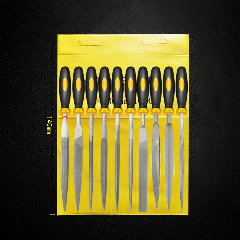 Premium Needle File Set-High-Carbon Steel Files Non-Slip Ergonomic Handles Precise Filing Wood Plastic Model Polishing Tool Set