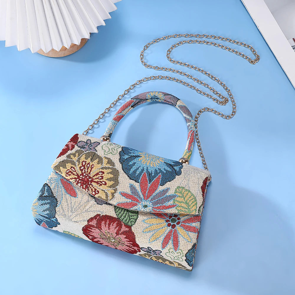 New trend flower decoration dinner bag fashion lady handbag celebrity travel storage bag wedding party evening dress gift bag