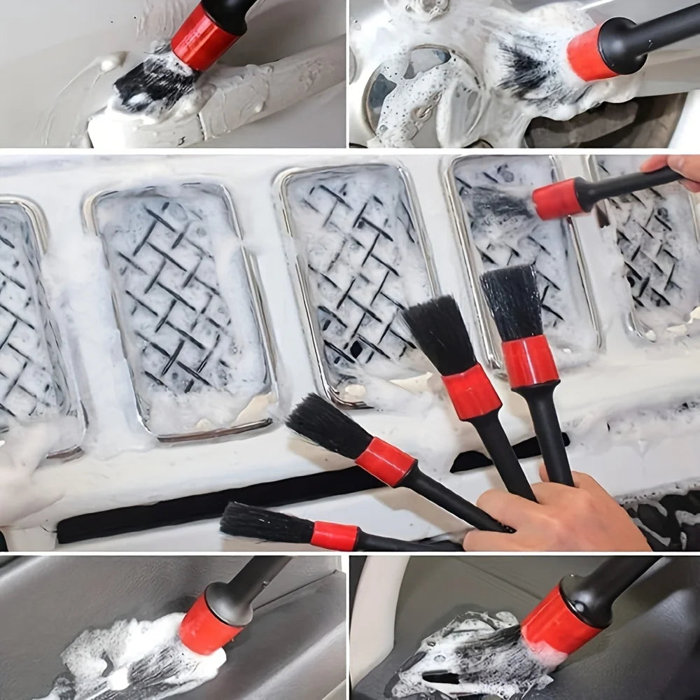 New Car Cleaning Kit Scrubber Drill Detailing Brush Set Air Conditioner Vents Towel Polisher Car Auto Detailing Tools