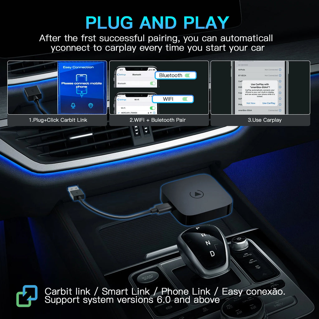 For Geely Tugella Monjaro GX3 Pro Emgrand Azkarra Atlas Pro Carbitlink Smartlink Phonelink to Wireless Carplay Android Auto