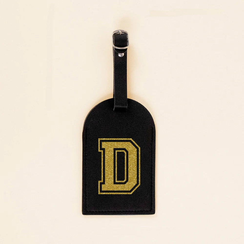 Vintage Initial Print Women PU Leather Luggage Tag Suitcase Label Baggage Boarding Bag Tags Travel Neceser Accessorie Best Gift
