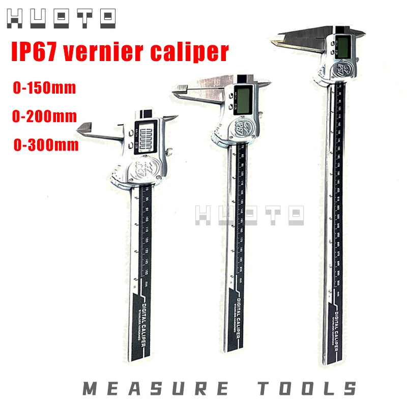 0-150mm 200mm 300mm IP67 waterproof electronic digital vernier caliper slide ruler thickness caliper micrometer paquimetro