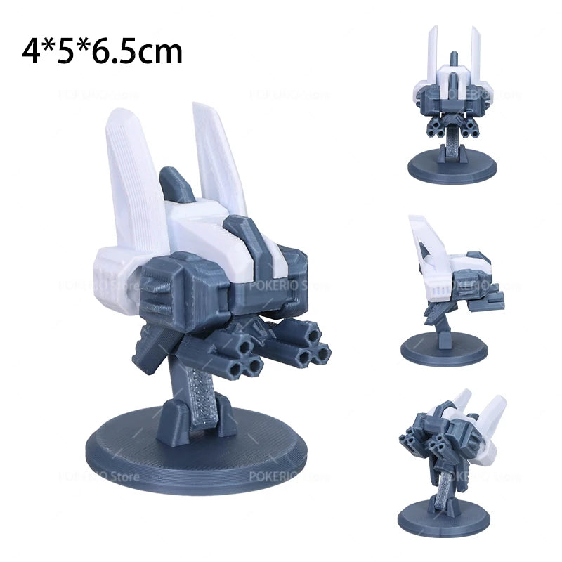 Mini War Machine Mecha Fighter Jet Series 3D Printed Starship Attack Helicopter Flutter Drone Movable Joints Assemble Models Toy
