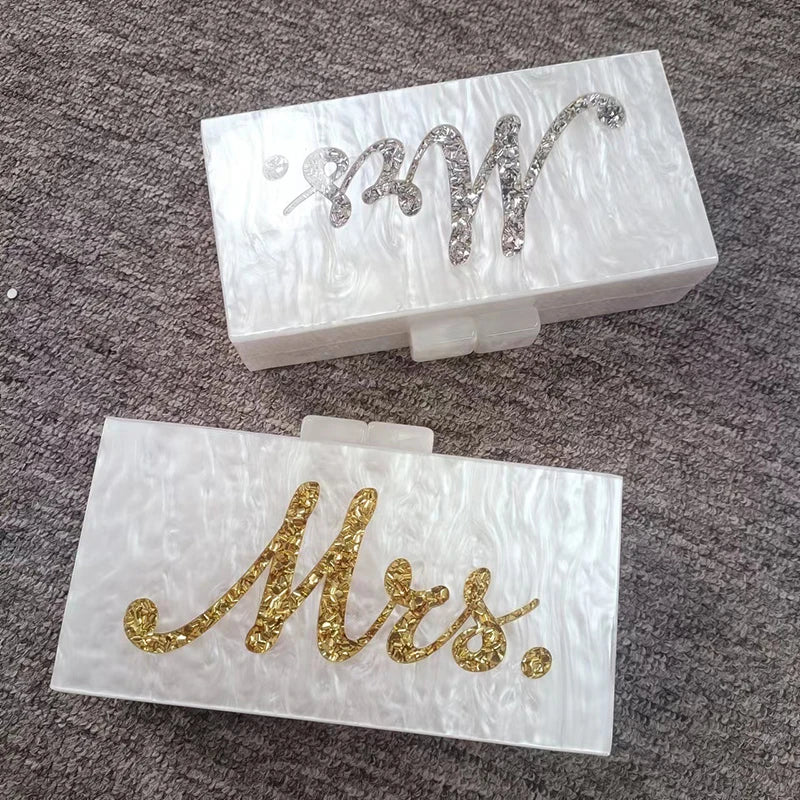 Mirror Luxury Bags Designer Party Handbag Shoulder White Acrylic Clutch Brand Evening Personalized Custom Name High Grade Store