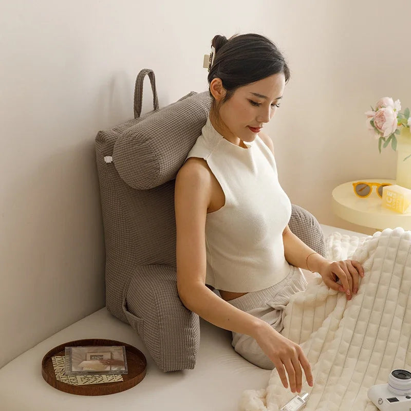 Corn velvet high-end pillow bedside backrest cushion detachable sofa waist cushion soft bag floating window bed backrest pillow