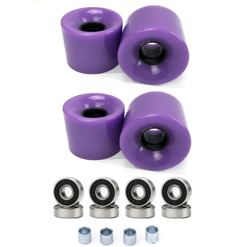 60x45mm 4Pcs Skateboard Wheels 78A PU with ABEC9 Bearings and Spacers Set for Longboards Cruisers and Street Skateboards