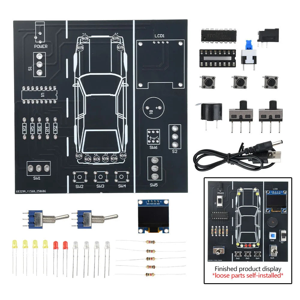 DIY Soldering Practice Kit Car Driving Simulator Electronic Project for Students Welding Practice with DIY Parts