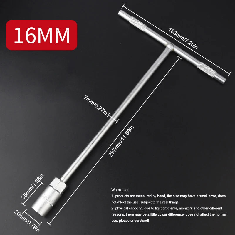 6-19 mm T-Style Socket Wrench Hexagon Nut Key Extended Hex Screwdrivers Automotive Tires Machinery Workshop Repair Hand Tools