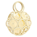 Round Straw Bag Rattan Woven Handbag For Women Large Capacity Shoulder Tote Purse Ladies Holiday Beach Wood Handle Shopping Bag