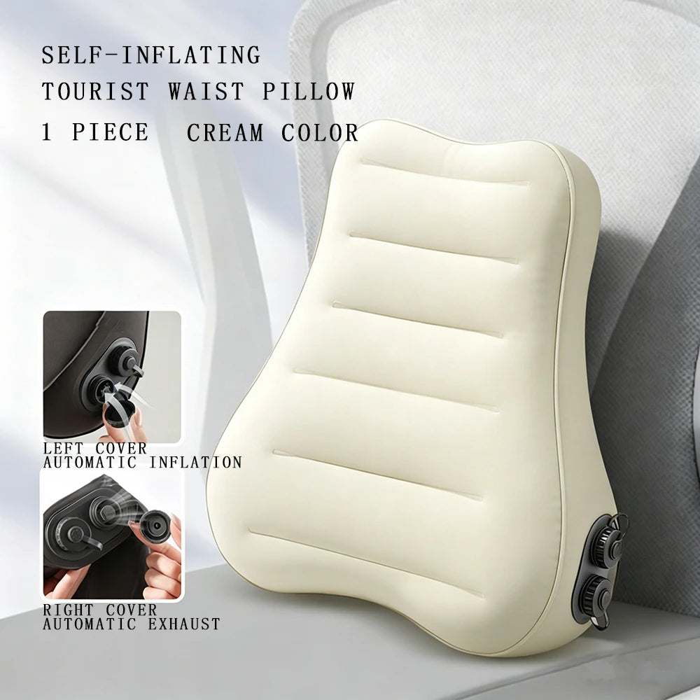 Automatic Inflatable Camping Inflatable Pillow Portable Ultralight Travel Hiking Air Sleeping Pillow for Neck and Lumbar Support