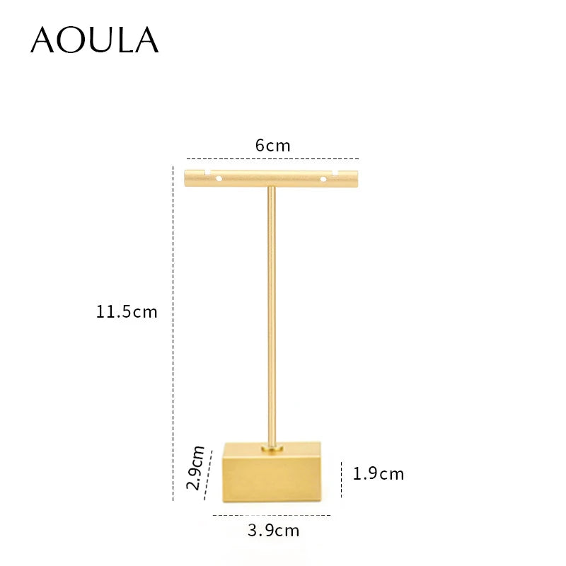 Luxury Dangle Earrings Display Metal Rack T Bar Stand Ring Jewelry Hanger Organizer Ear Studs Storage Holder Shelf Store Selling